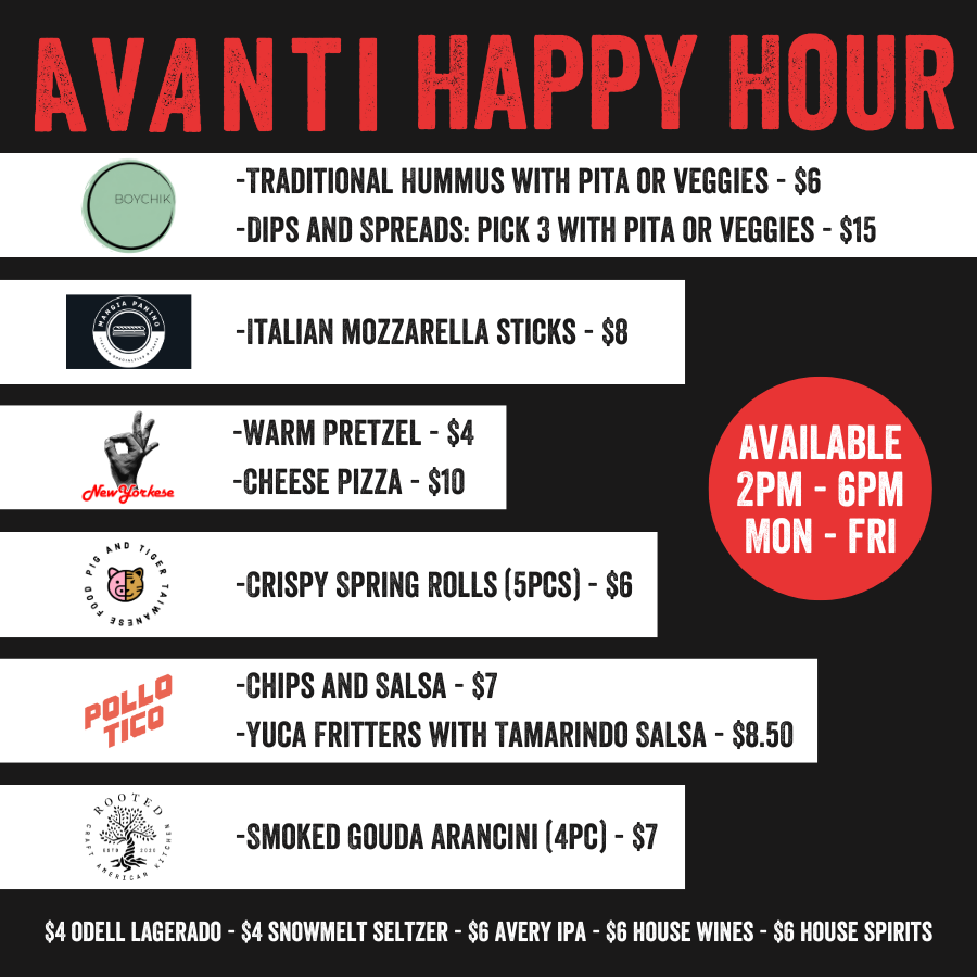 Happy Hour Archives Avanti F and B Boulder